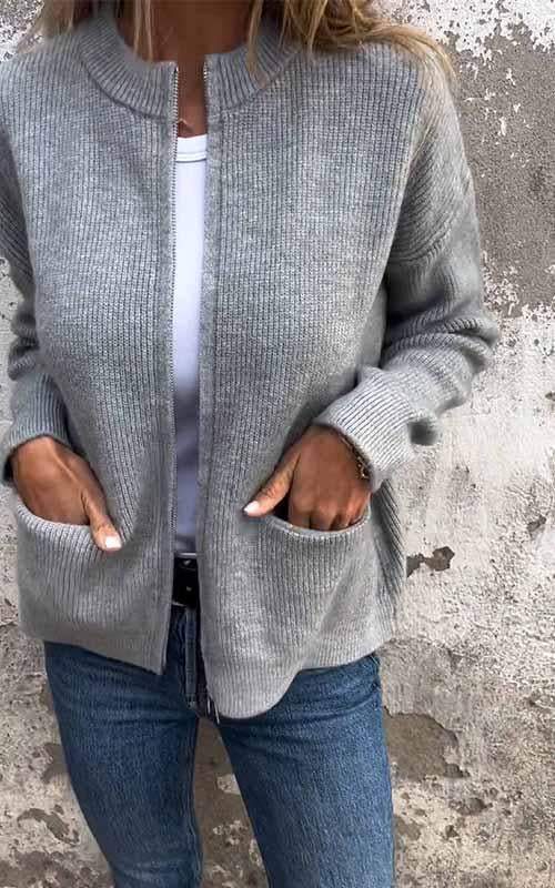 Avery | Zip-Up Knit Cardigan