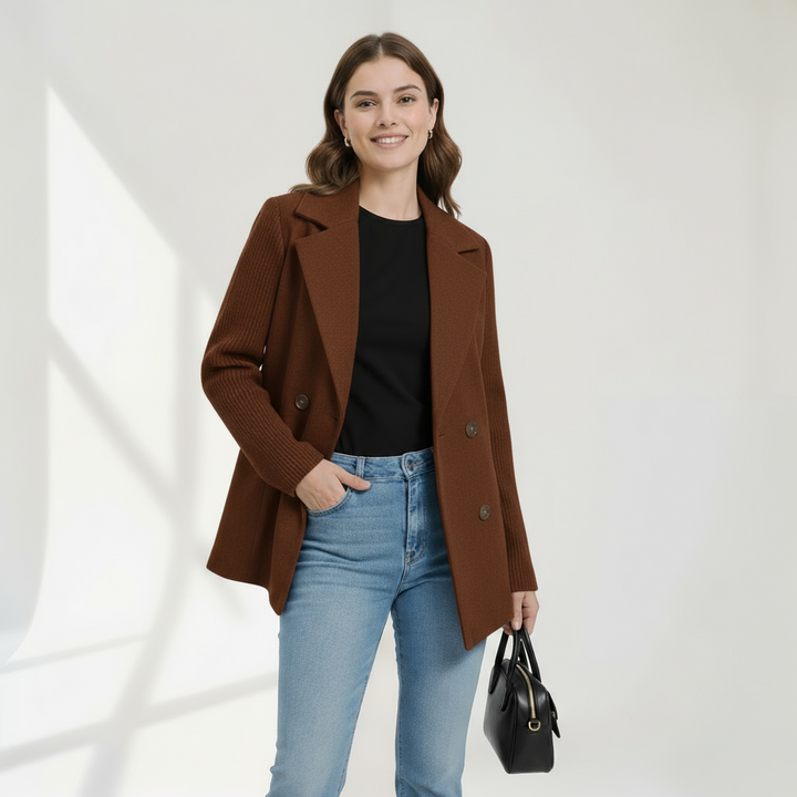 Thea | Ribbed Knit Blazer-Style Cardigan