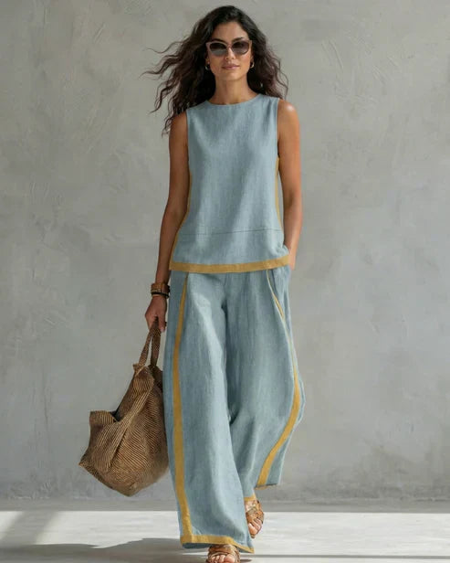 Eliana | Sleeveless Top & Wide-Leg Trouser Set