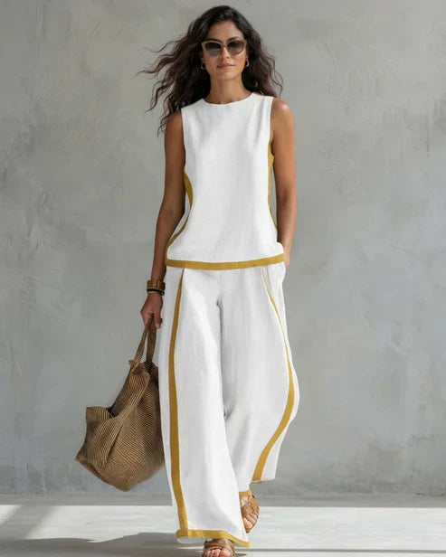Eliana | Sleeveless Top & Wide-Leg Trouser Set
