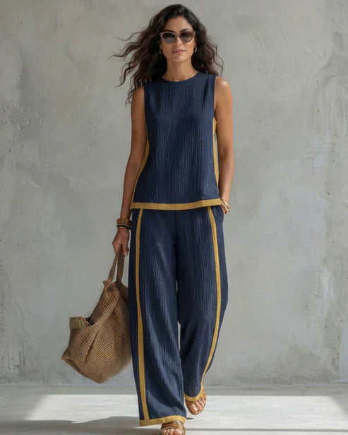 Eliana | Sleeveless Top & Wide-Leg Trouser Set