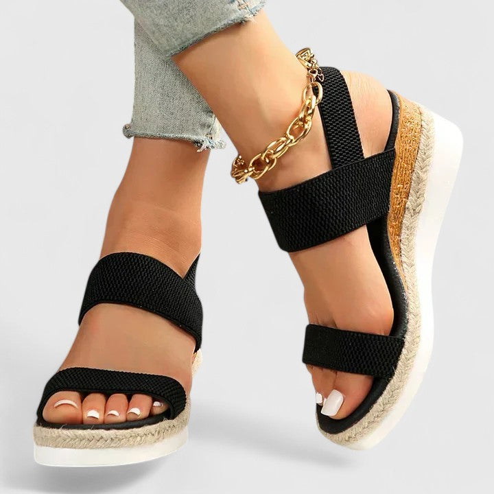 Livia | Elegant Wedge Sandals with Braided Sole