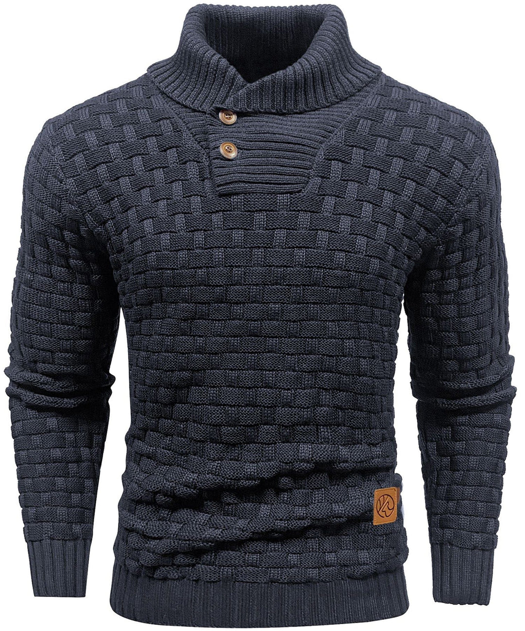 Callum | Men’s Textured Button-Collar Knit Pullover