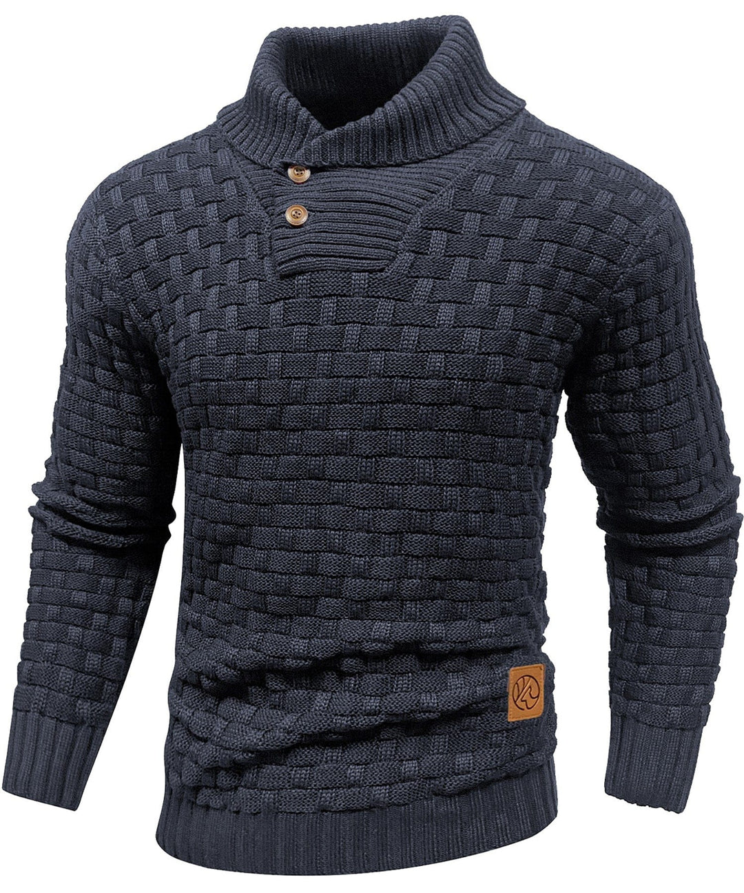 Callum | Men’s Textured Button-Collar Knit Pullover