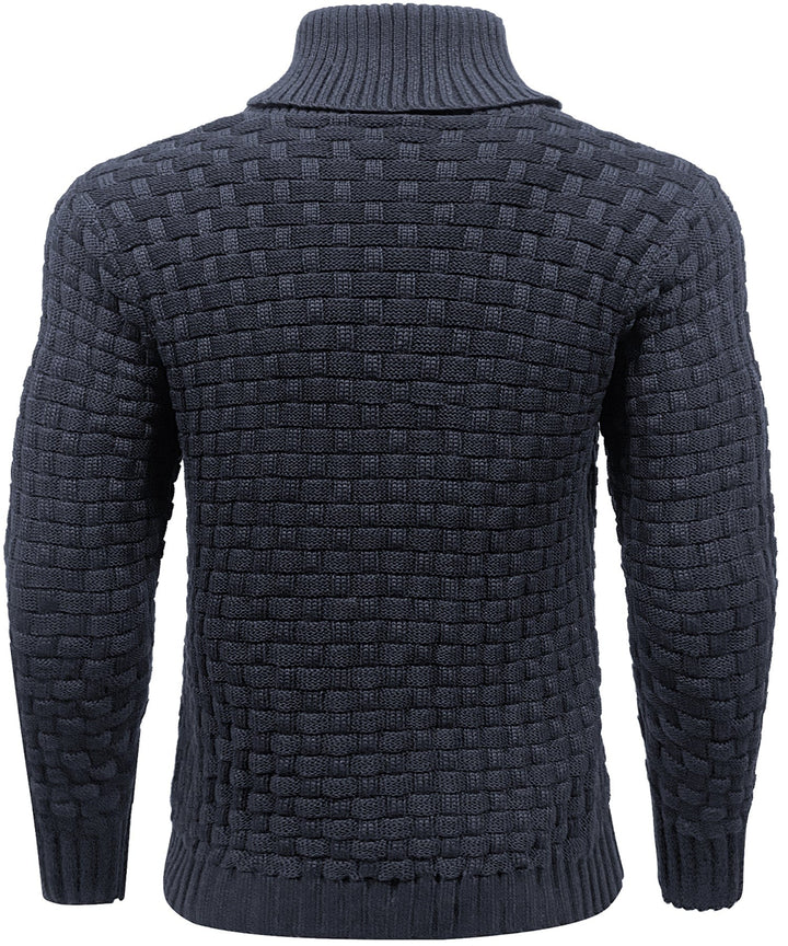 Callum | Men’s Textured Button-Collar Knit Pullover