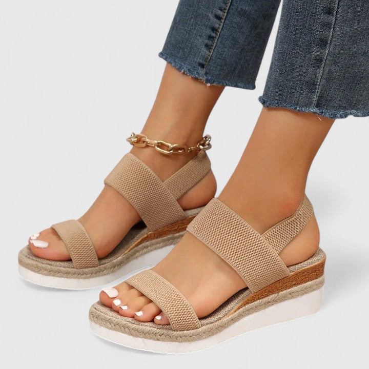 Livia | Elegant Wedge Sandals with Braided Sole