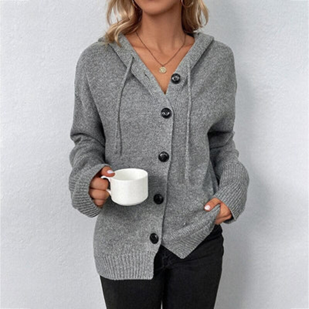 Hazel | Women's Hooded Knit Button Cardigan