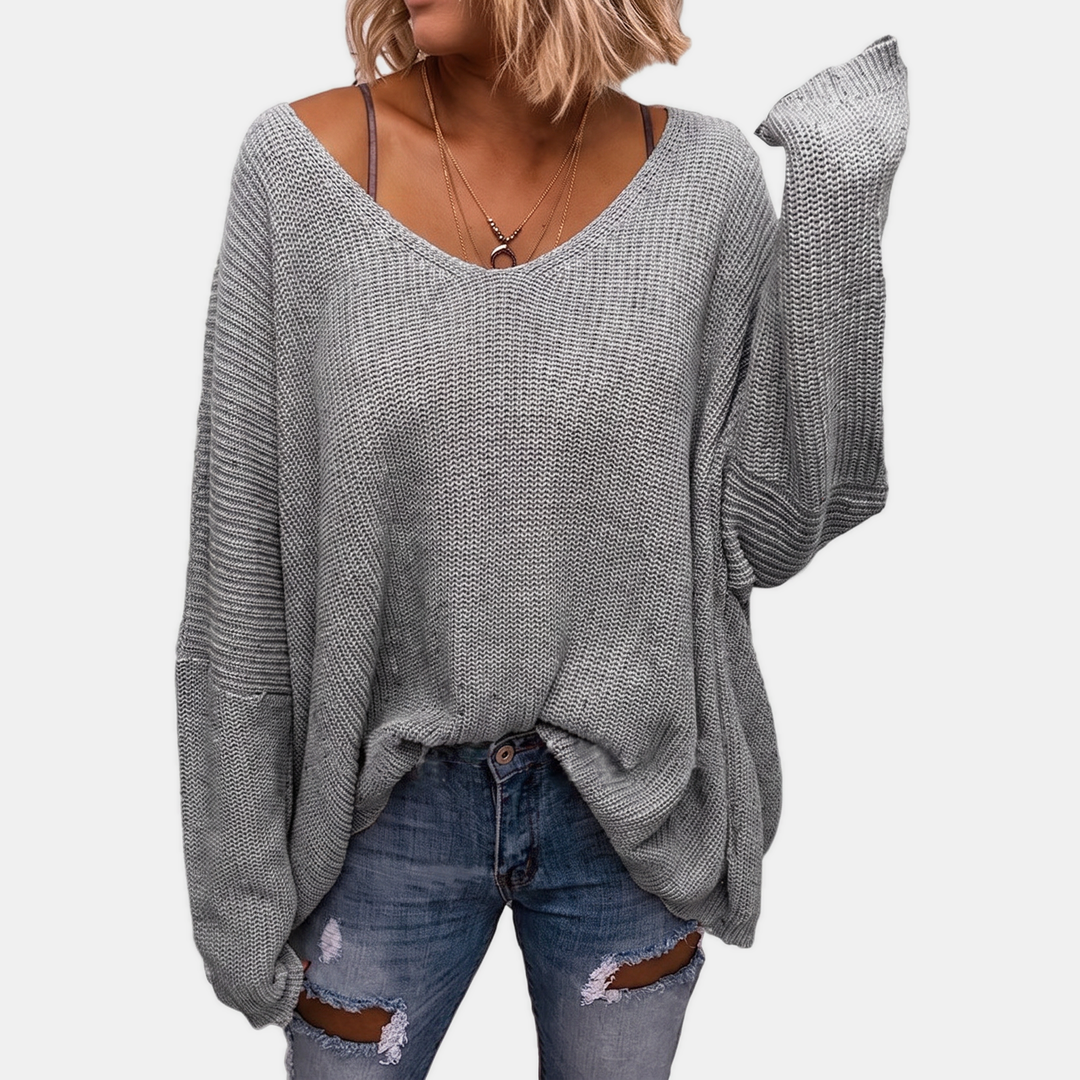 Nicola | Oversized V-Neck Chunky Knit Jumper