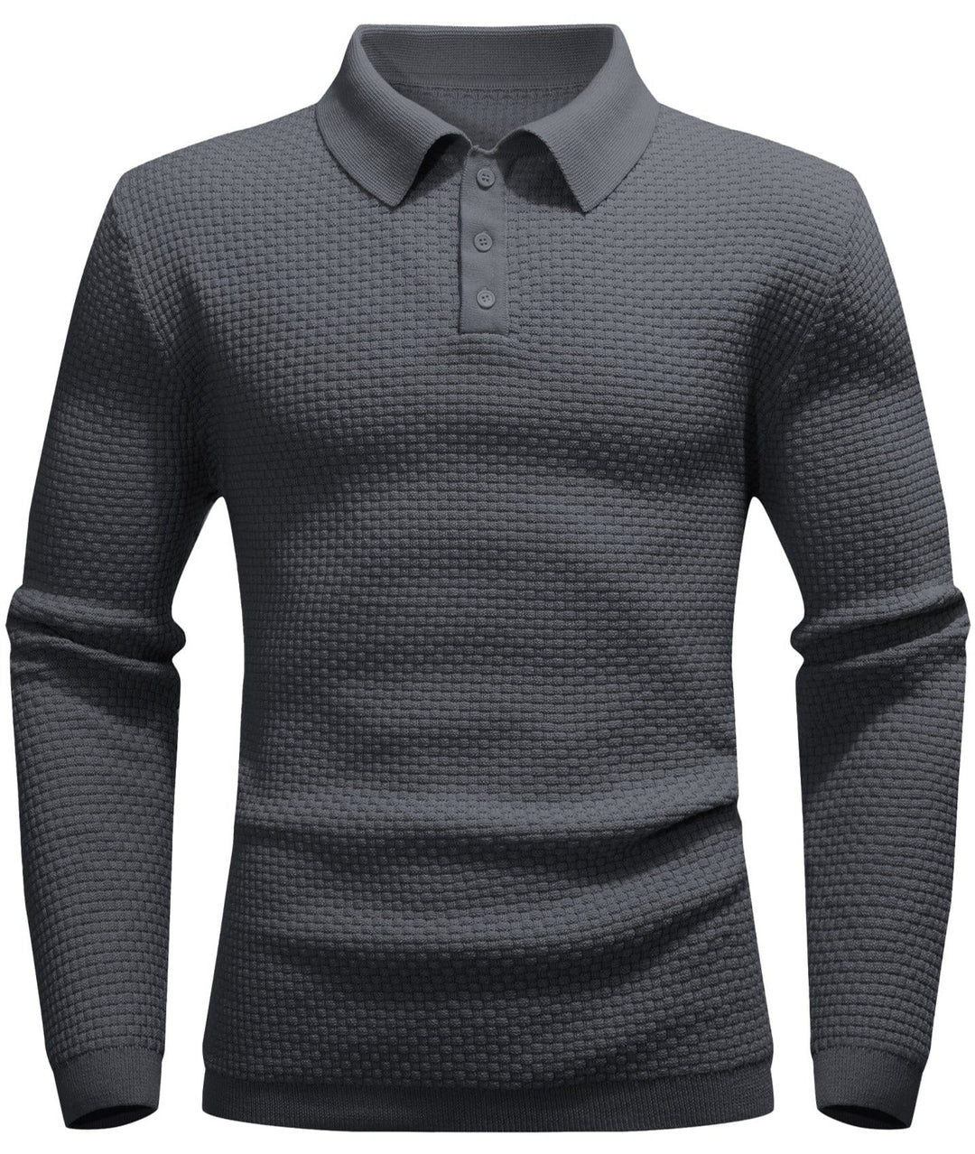 Alaric | Men’s Textured Long-Sleeve Polo Shirt