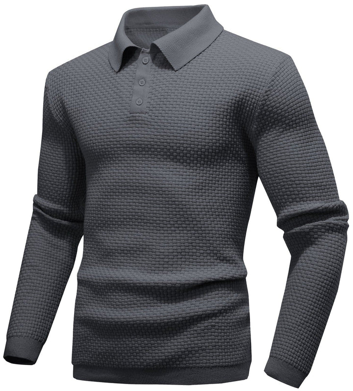 Alaric | Men’s Textured Long-Sleeve Polo Shirt