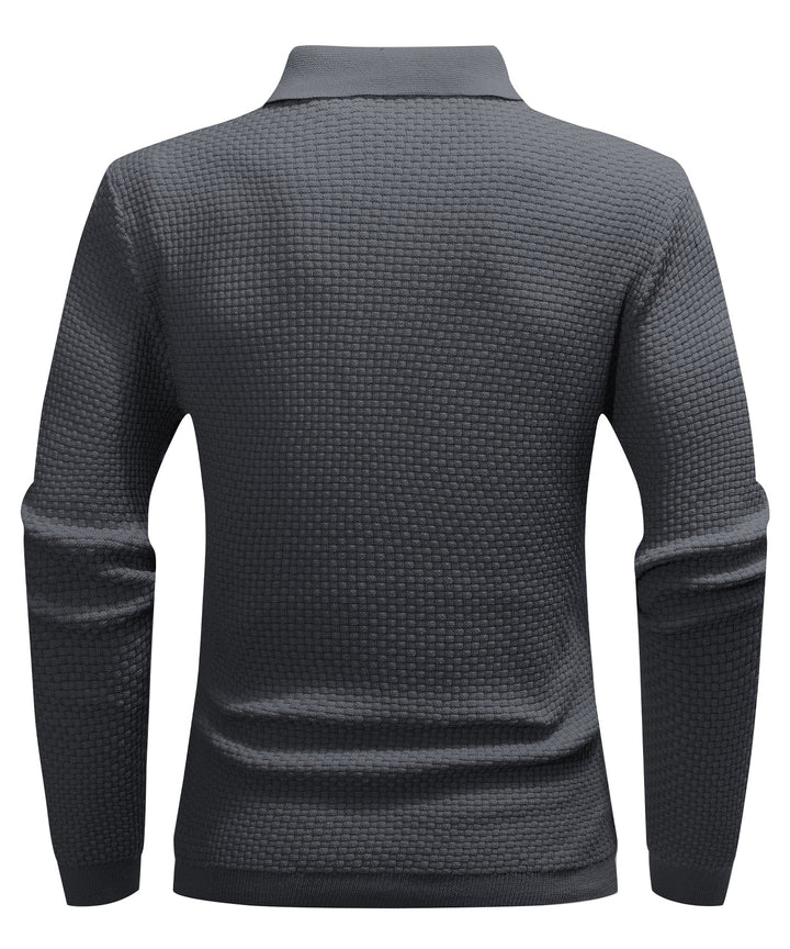 Alaric | Men’s Textured Long-Sleeve Polo Shirt