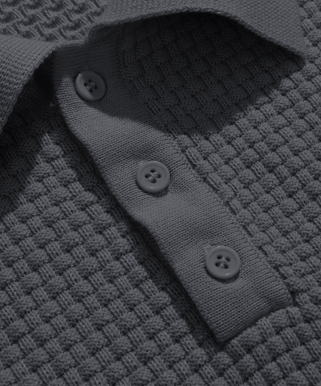Alaric | Men’s Textured Long-Sleeve Polo Shirt