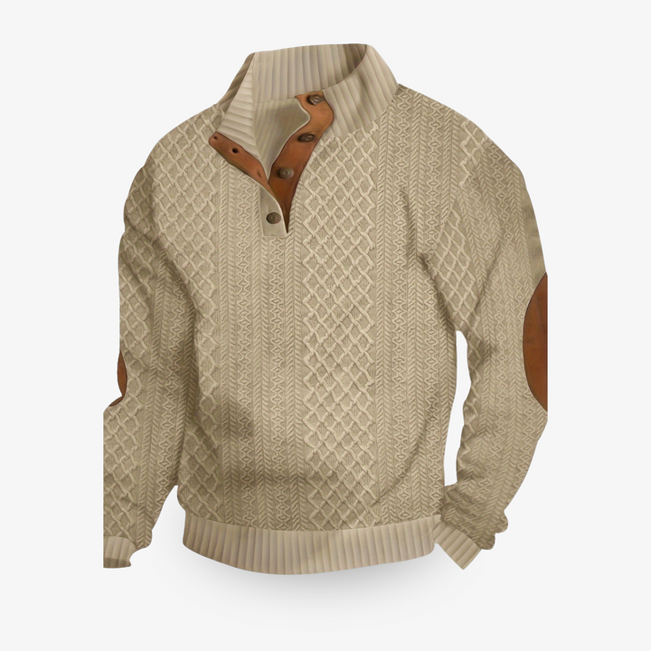Harrison | Cable Knit Jumper with Elbow Patches