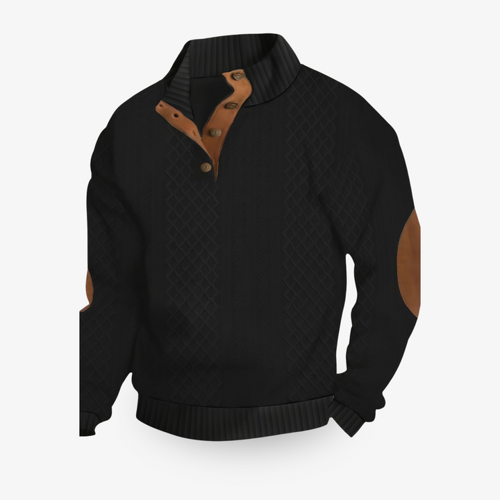 Harrison | Cable Knit Jumper with Elbow Patches