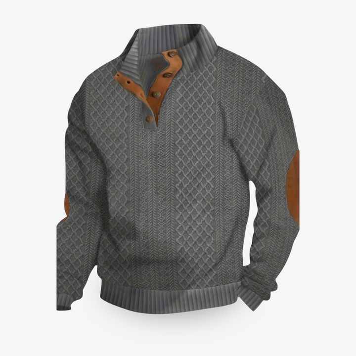 Harrison | Cable Knit Jumper with Elbow Patches