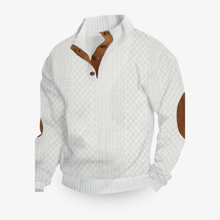 Harrison | Cable Knit Jumper with Elbow Patches