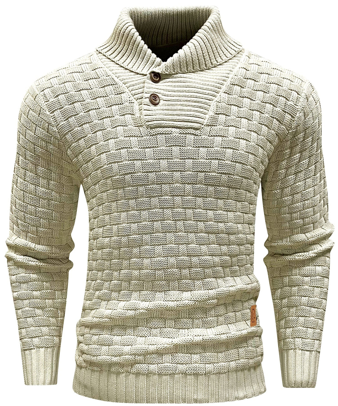 Callum | Men’s Textured Button-Collar Knit Pullover