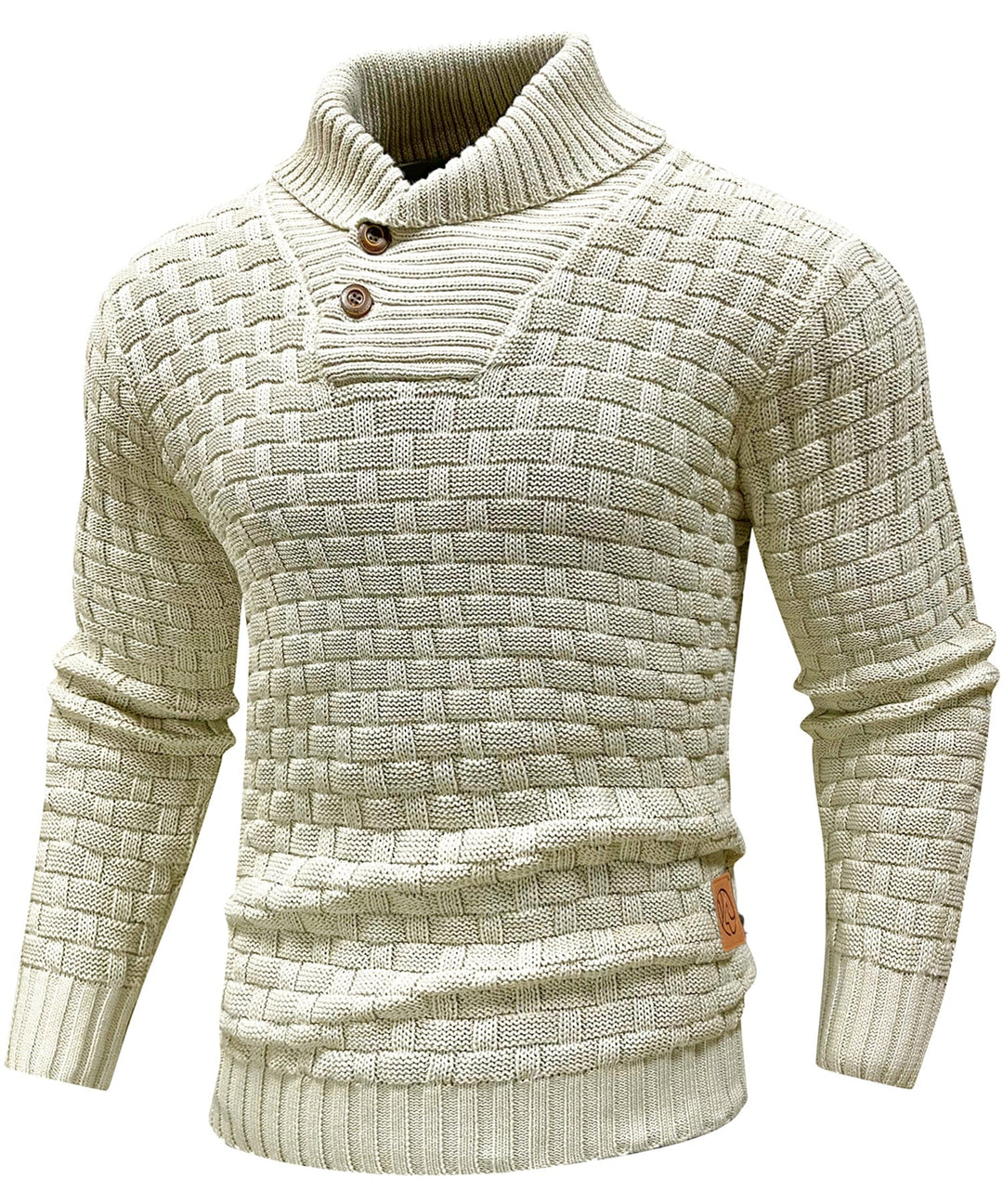 Callum | Men’s Textured Button-Collar Knit Pullover