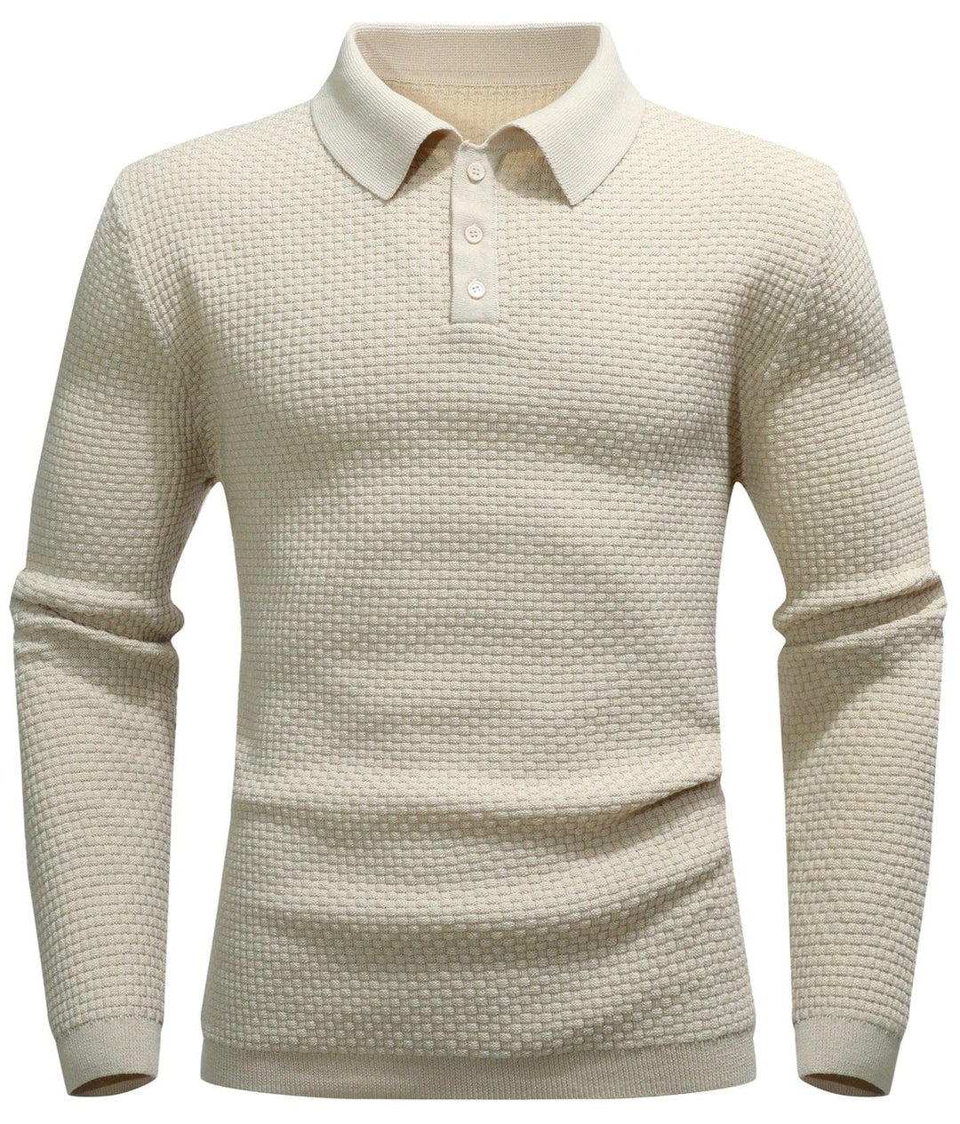 Alaric | Men’s Textured Long-Sleeve Polo Shirt