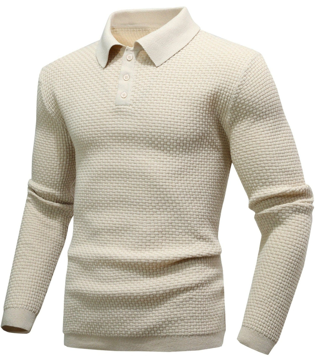 Alaric | Men’s Textured Long-Sleeve Polo Shirt
