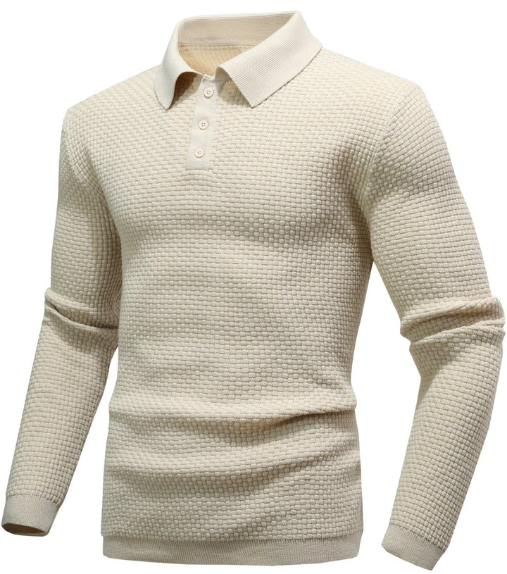 Alaric | Men’s Textured Long-Sleeve Polo Shirt
