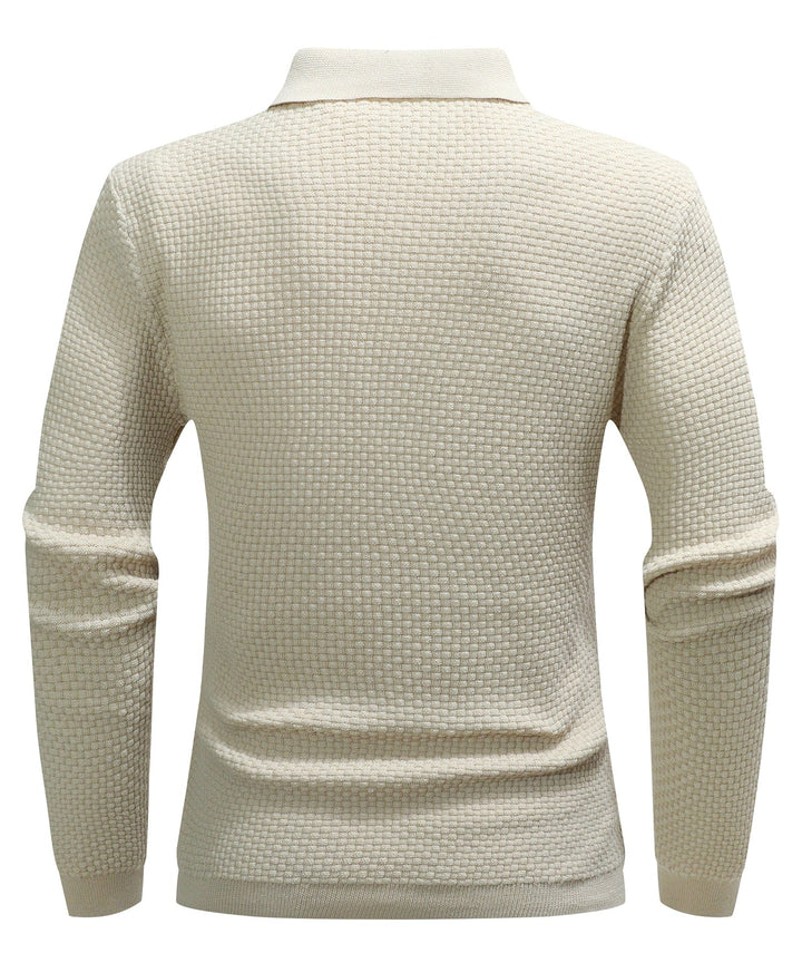 Alaric | Men’s Textured Long-Sleeve Polo Shirt