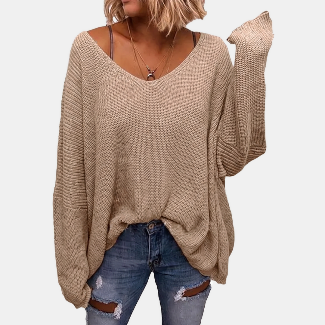 Nicola | Oversized V-Neck Chunky Knit Jumper