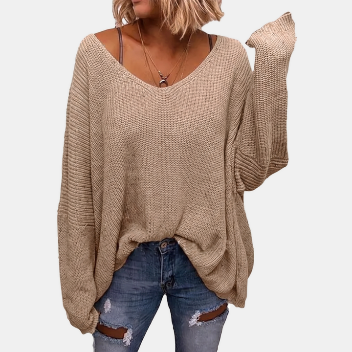 Nicola | Oversized V-Neck Chunky Knit Jumper