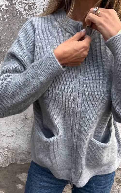 Avery | Zip-Up Knit Cardigan