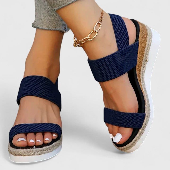 Livia | Elegant Wedge Sandals with Braided Sole