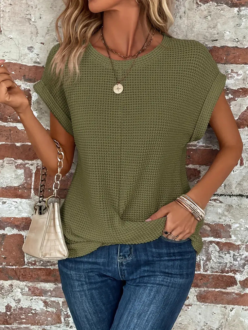 Sylana | Waffle Knit Casual Tee