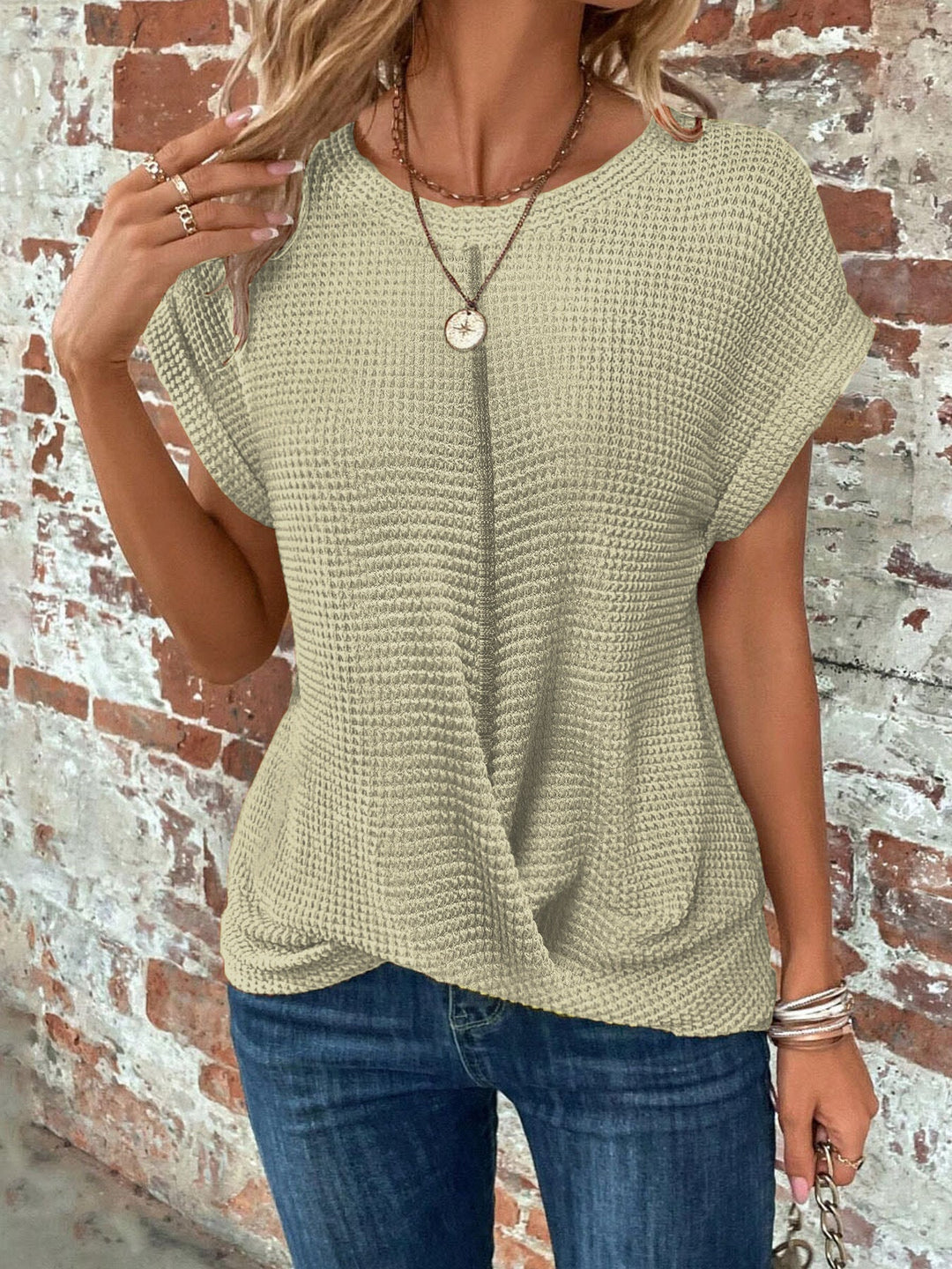 Sylana | Waffle Knit Casual Tee