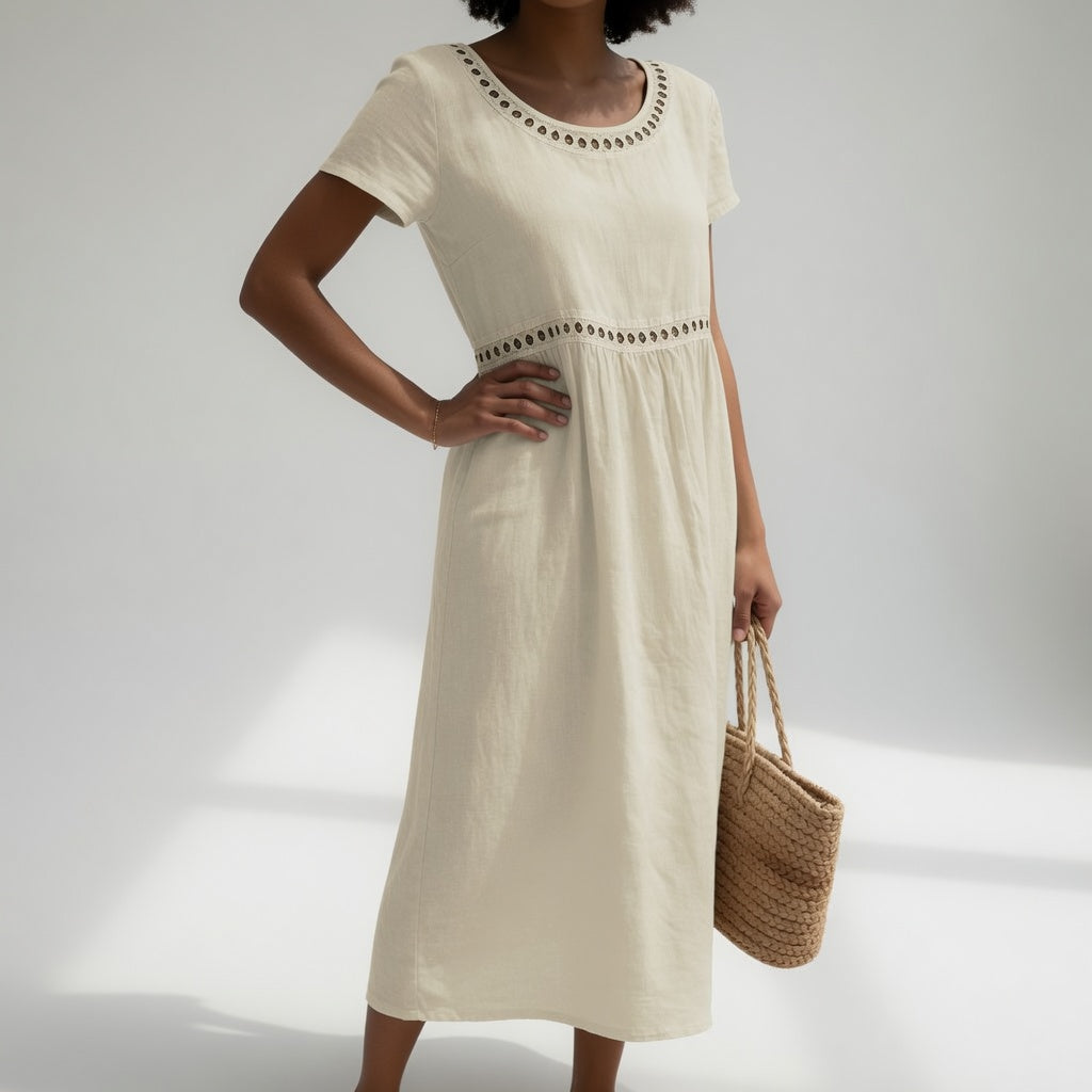 Rose | Embroidered Midi Dress