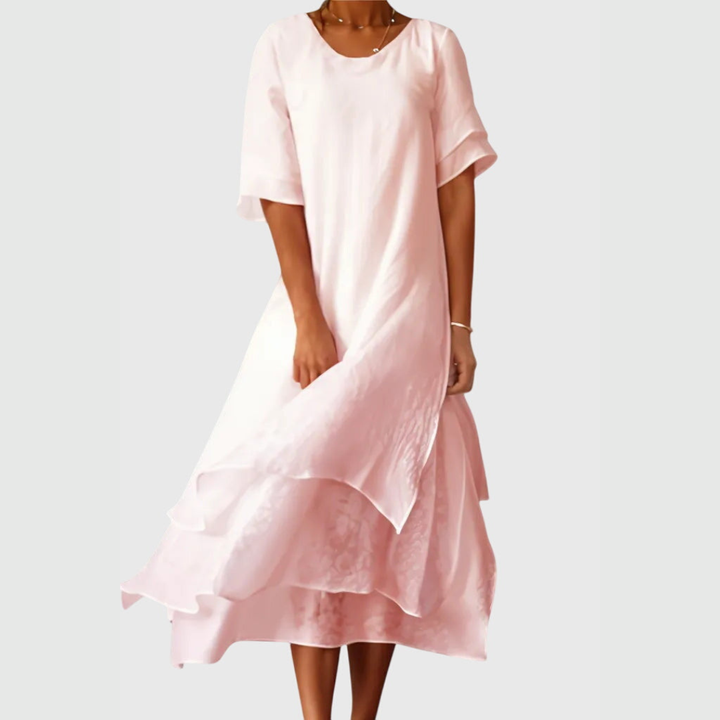 Roselle | Layered Asymmetrical Midi Dress