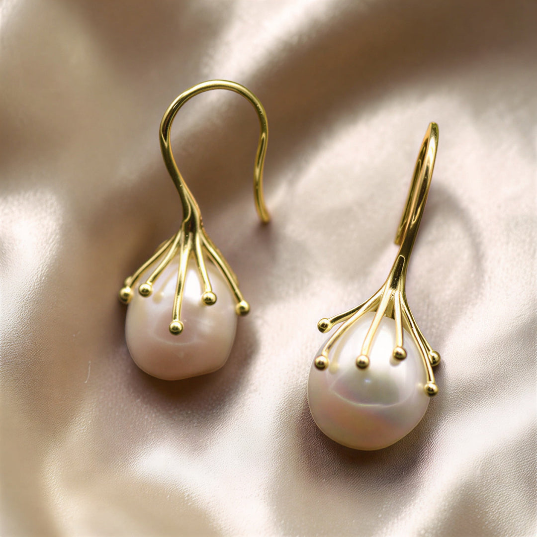 Celeste | Women's Pearl Branch Drop Earrings
