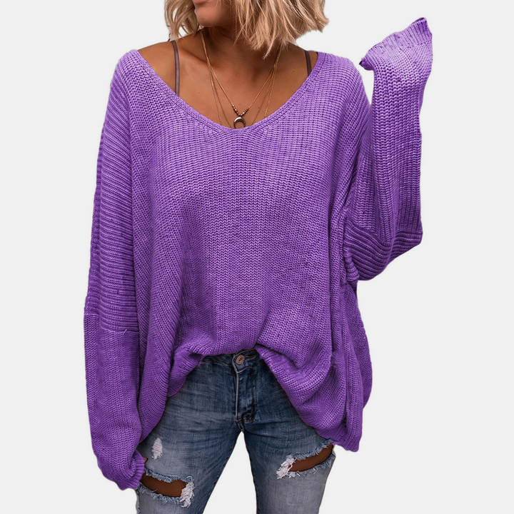 Nicola | Oversized V-Neck Chunky Knit Jumper
