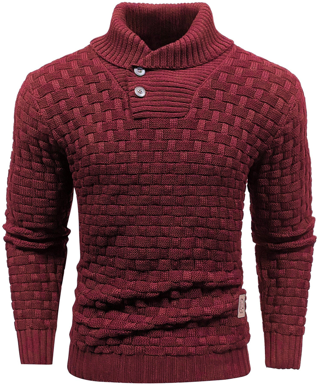 Callum | Men’s Textured Button-Collar Knit Pullover