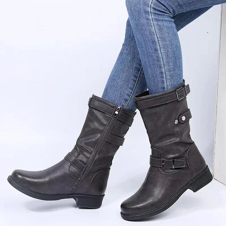 Iris | Women's Mid-Calf Buckle Boots