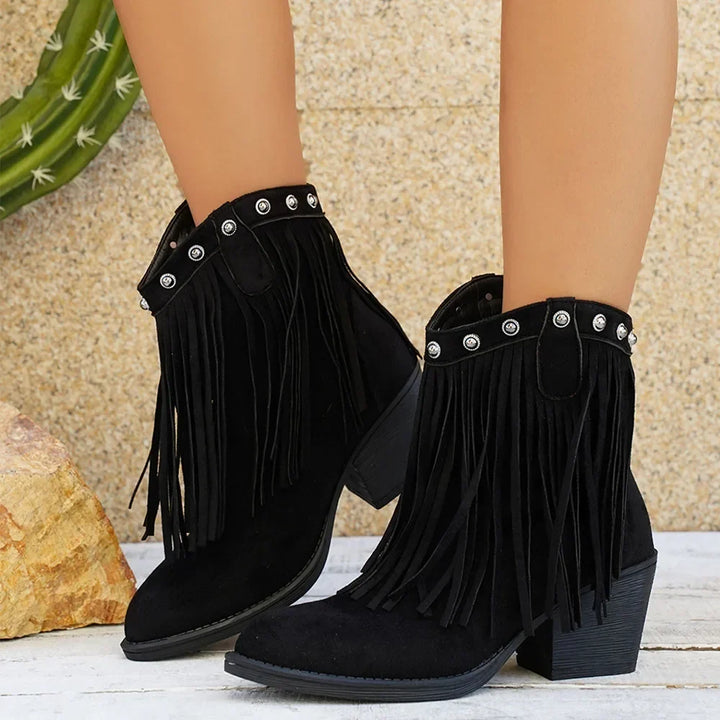 Bexley | Women's Wide Calf Western Fringe Cowboy Boots