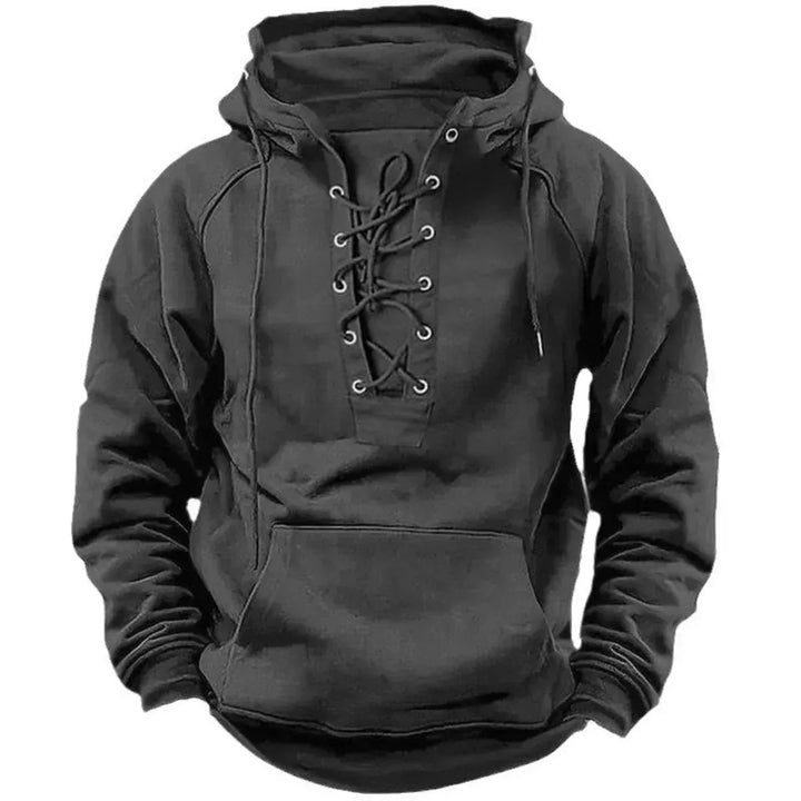 Marcus | Men’s Lace-Up Hooded Jumper