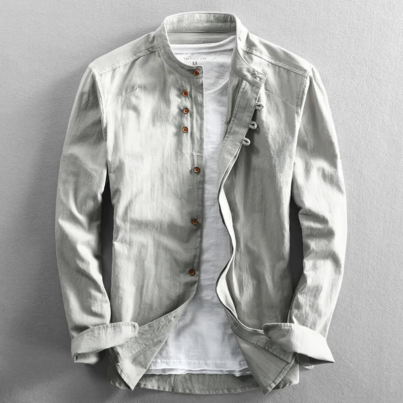 Renzo | Japanese-Inspired Stand Collar Shirt