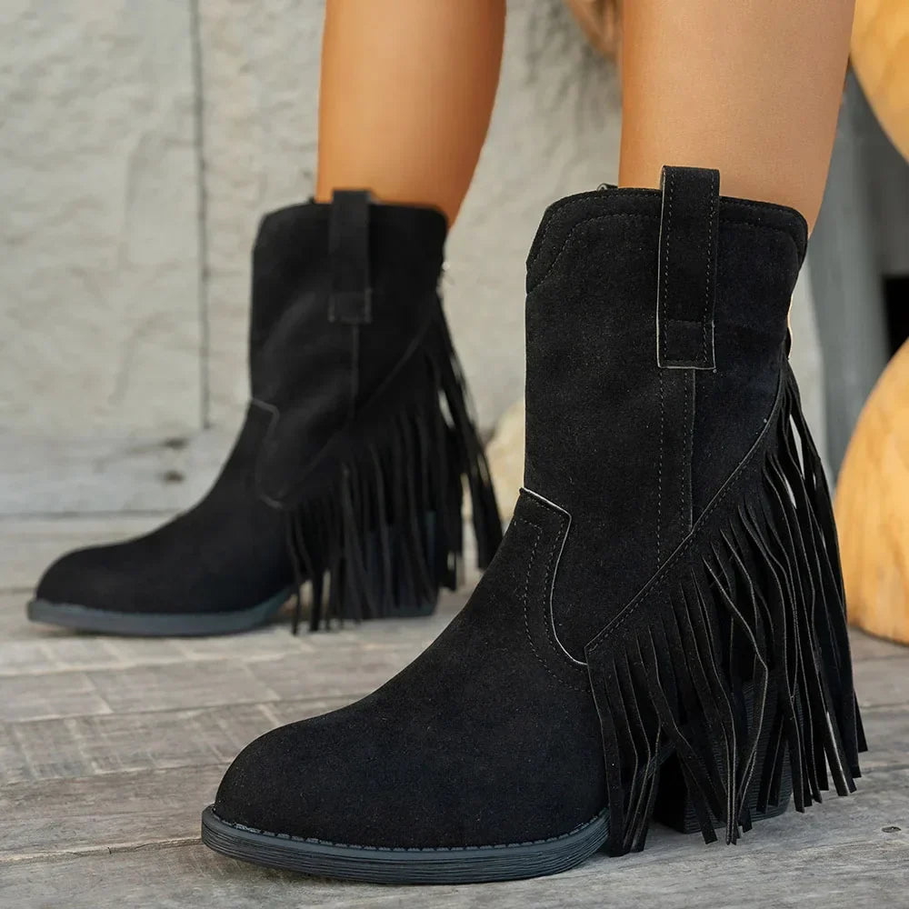 Bexley | Women's Wide Calf Western Fringe Cowboy Boots