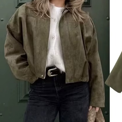 Fiora | Suede Bomber Jacket