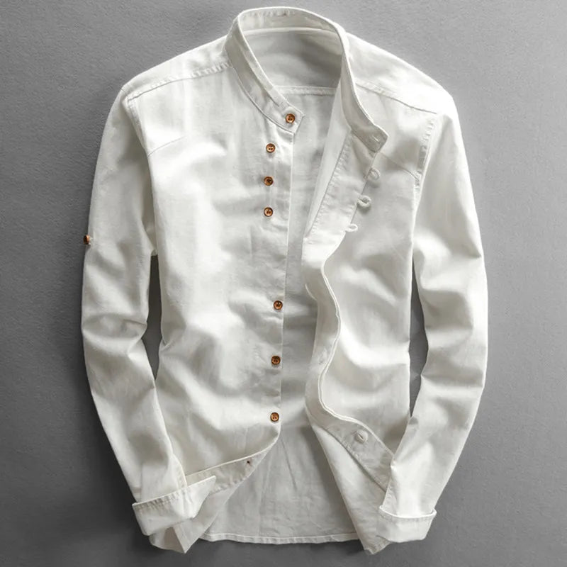 Renzo | Japanese-Inspired Stand Collar Shirt