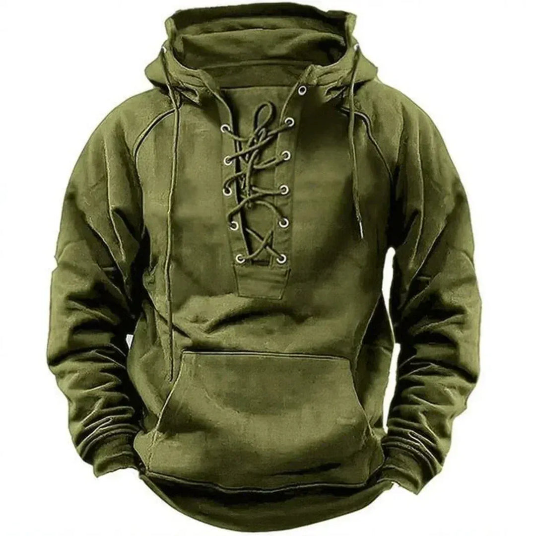 Marcus | Men’s Lace-Up Hooded Jumper
