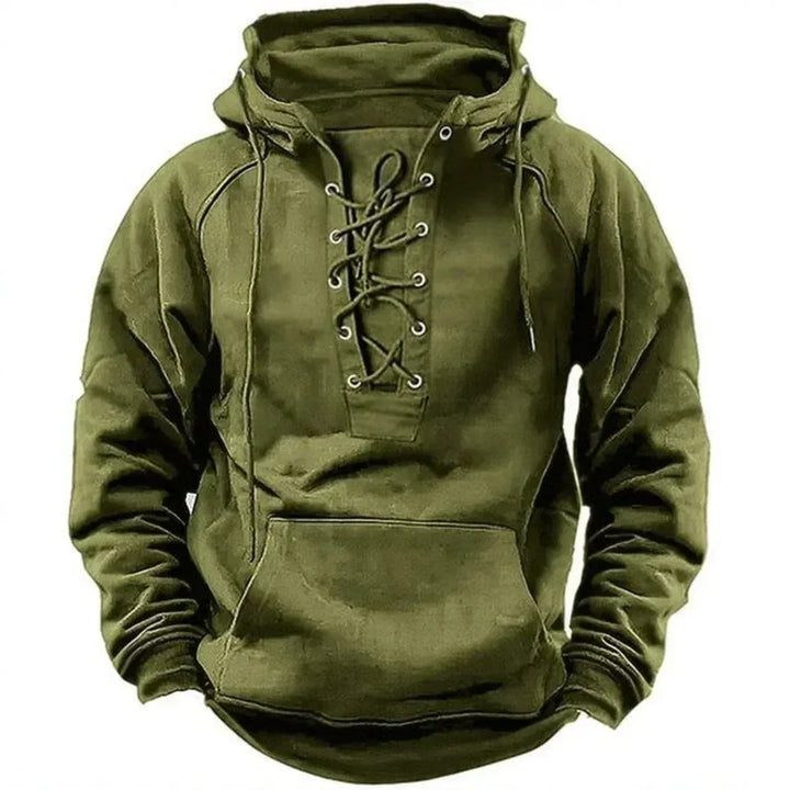 Marcus | Men’s Lace-Up Hooded Jumper