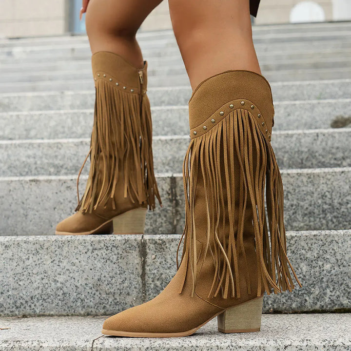 Bexley | Women's Wide Calf Western Fringe Cowboy Boots
