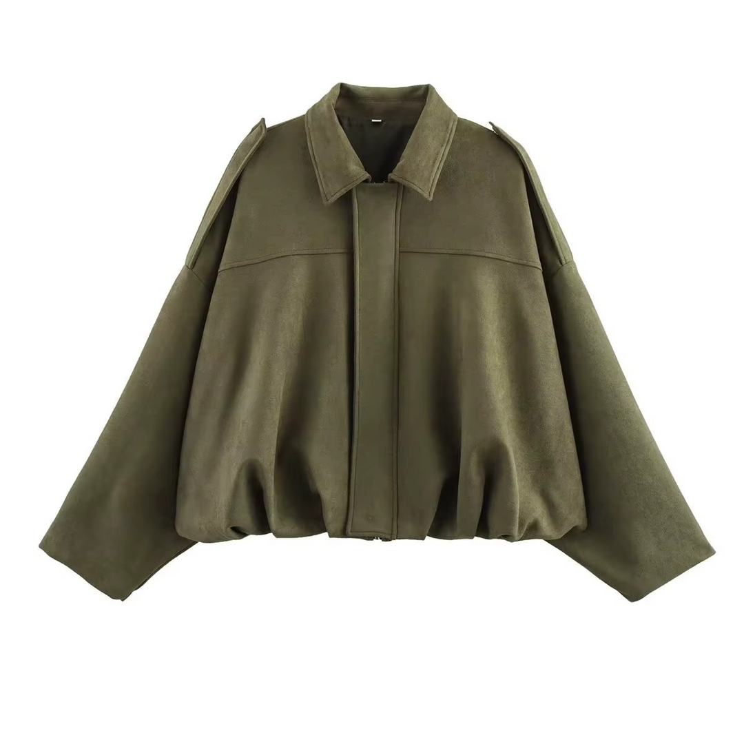 Fiora | Suede Bomber Jacket
