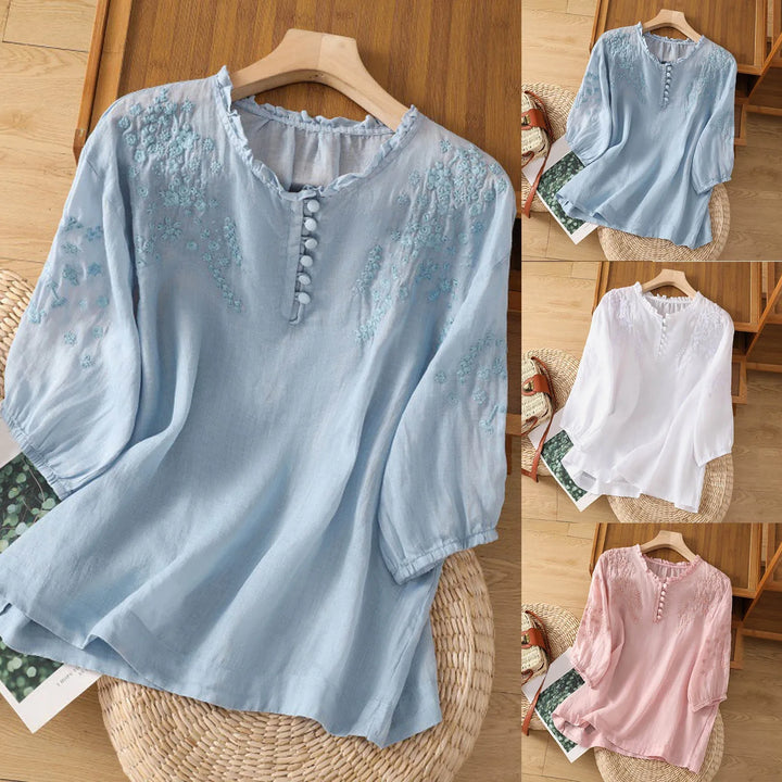 Sue | Floral Button-Front Blouse