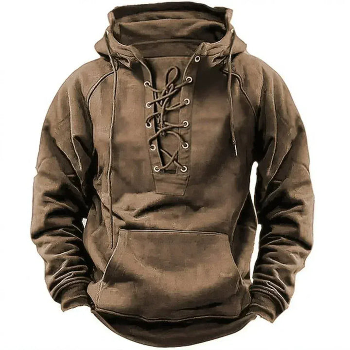 Marcus | Men’s Lace-Up Hooded Jumper